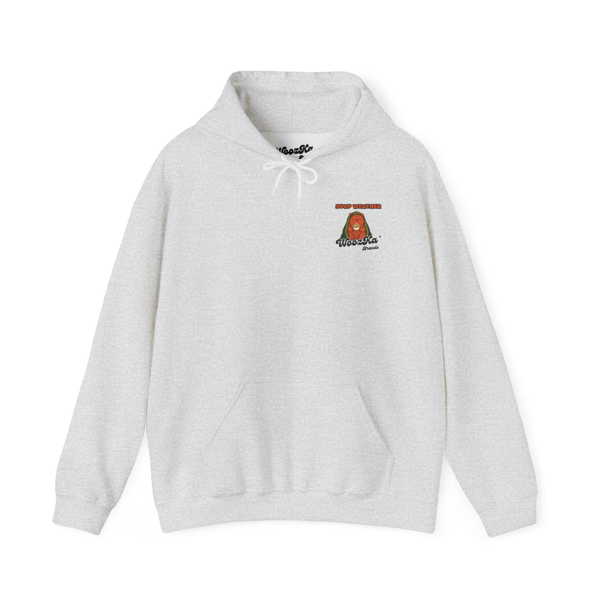 WoozKa Brands Cute Bear Fall Hoodie, Cozy Soup Lover Back Print