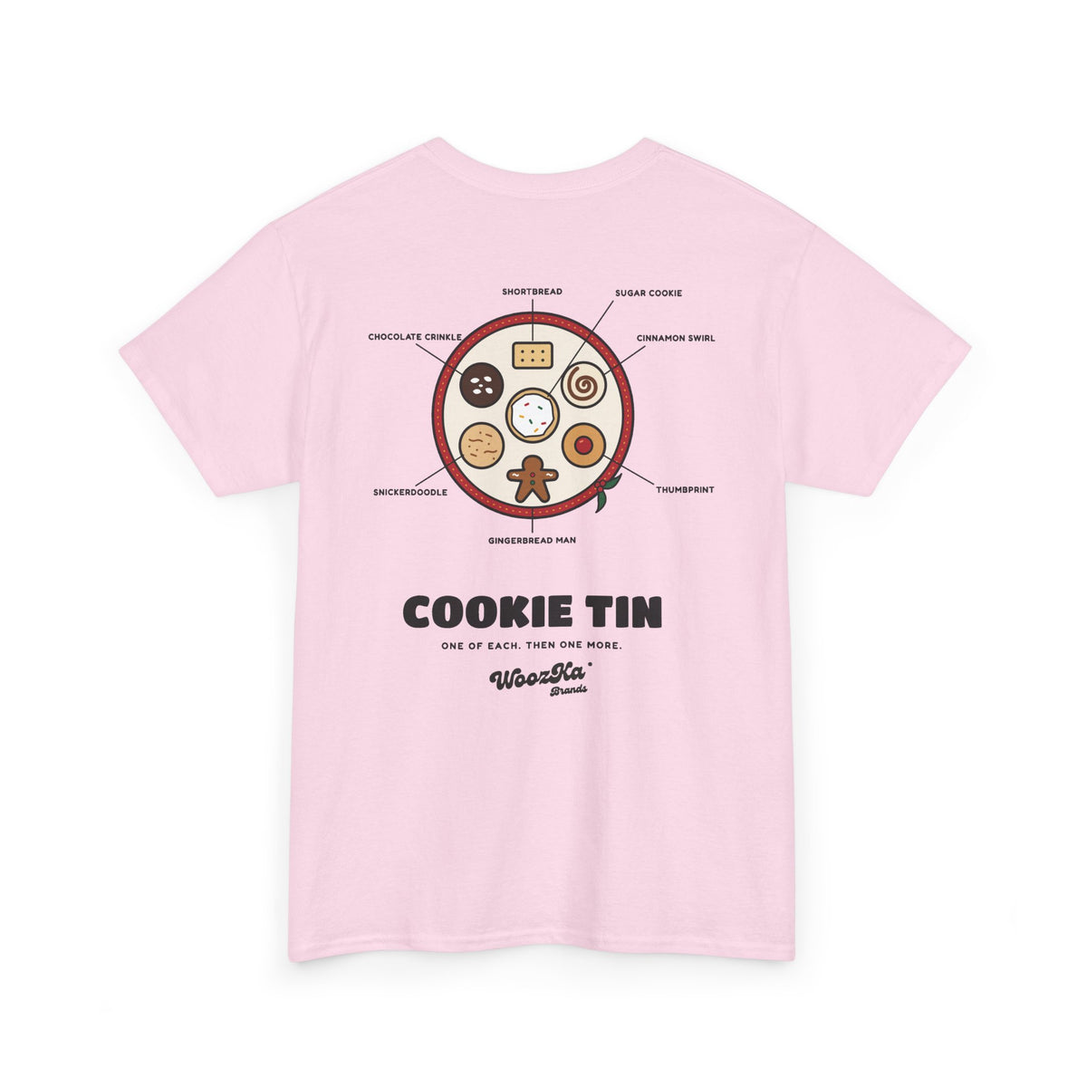 WoozKa Brands Christmas Cookie T-Shirt, Holiday Baking Back Print