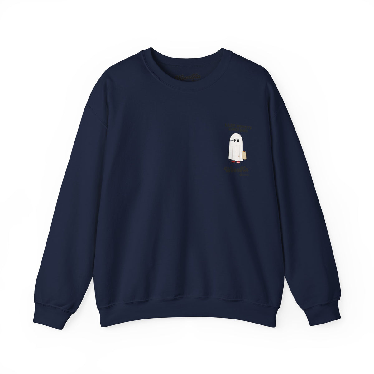WoozKa Brands Lazy Halloween Costume Sweatshirt, Funny Ghost Back Print