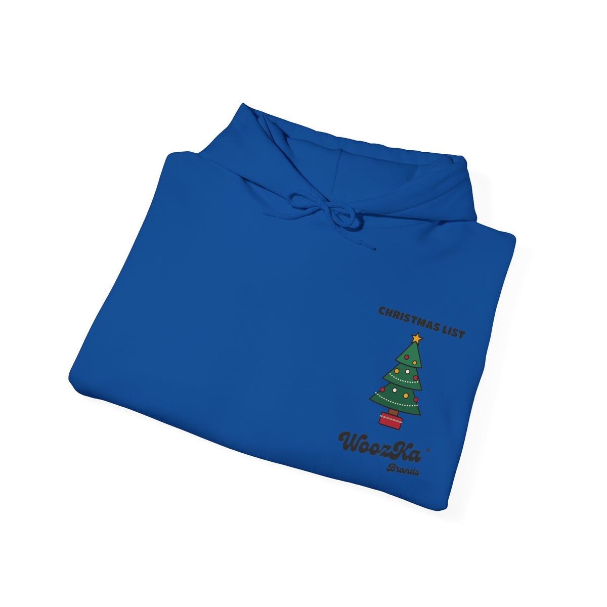 WoozKa Brands Cute Christmas Tree Hoodie, Holiday List Wide Back Print