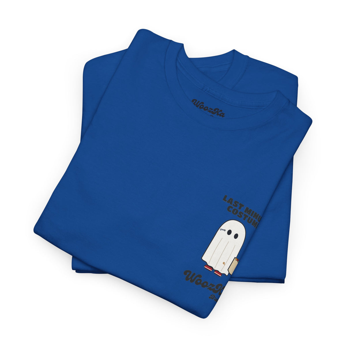 WoozKa Brands Lazy Halloween Costume T-Shirt, Funny Ghost Sheet Back Print