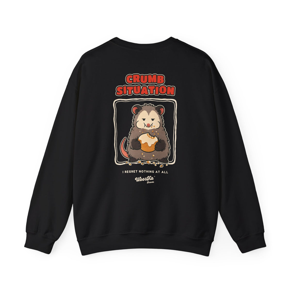 WoozKa Brands Crumb Situation Opossum Crewneck Sweatshirt, Two-Sided