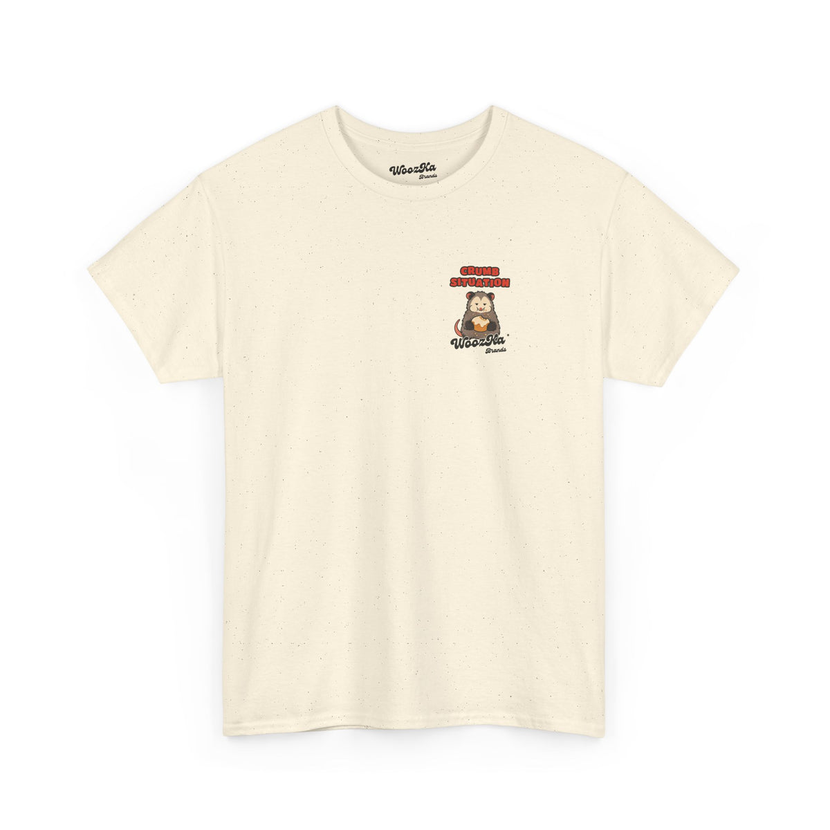 WoozKa Brands Crumb Situation Opossum Heavy Cotton T-Shirt, Two-Sided