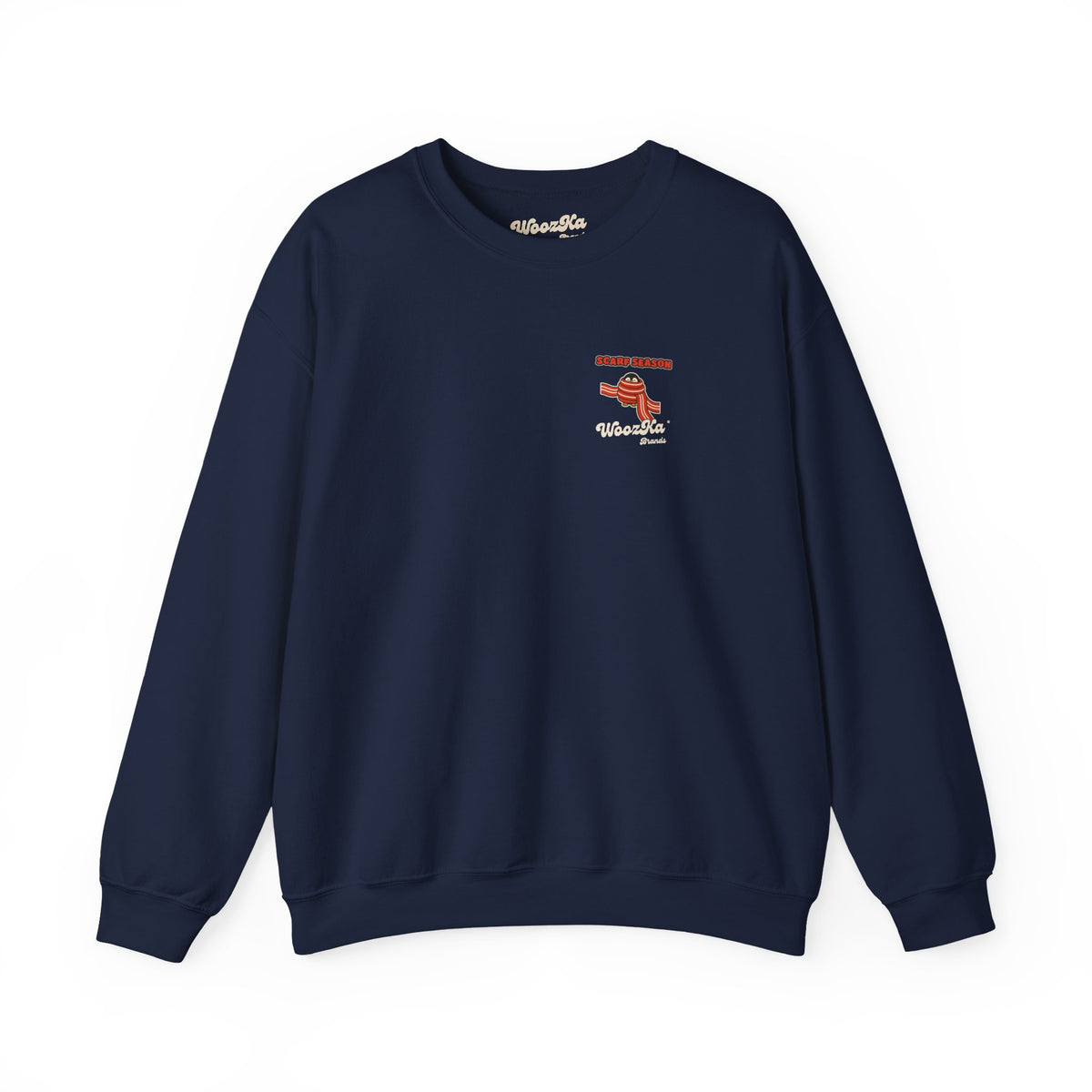 WoozKa Brands Scarf Season Penguin Crewneck Sweatshirt, Two-Sided Graphic