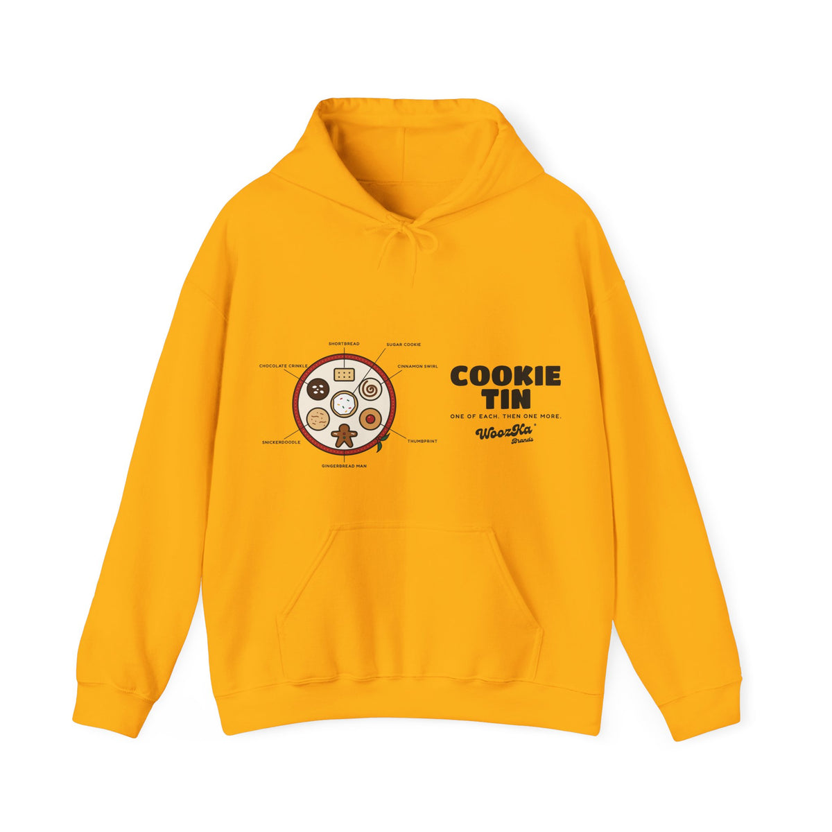 WoozKa Brands Christmas Cookie Hoodie, Holiday Baking Wide Front Print