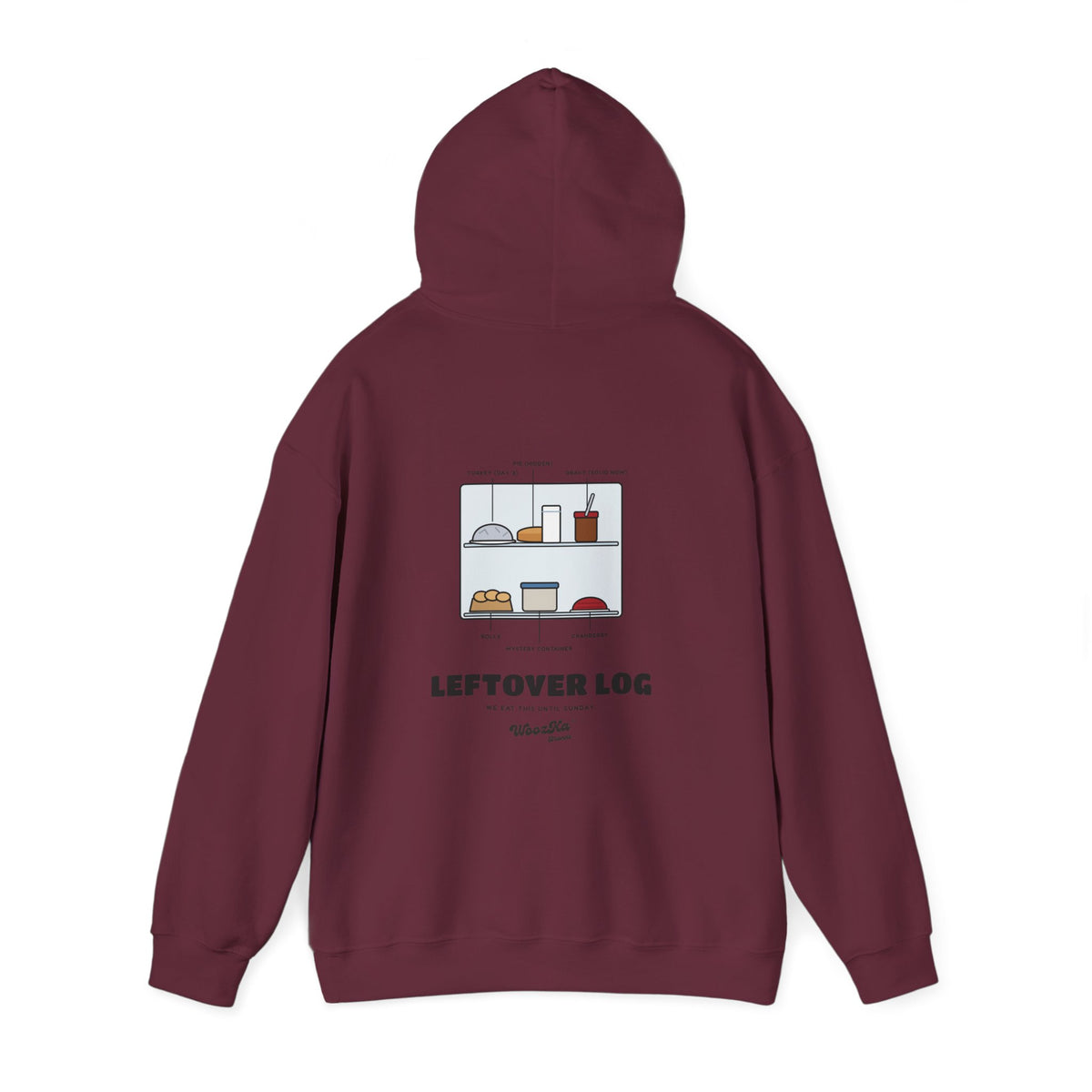 WoozKa Brands Funny Thanksgiving Leftovers Hoodie, Turkey Pie Back Print