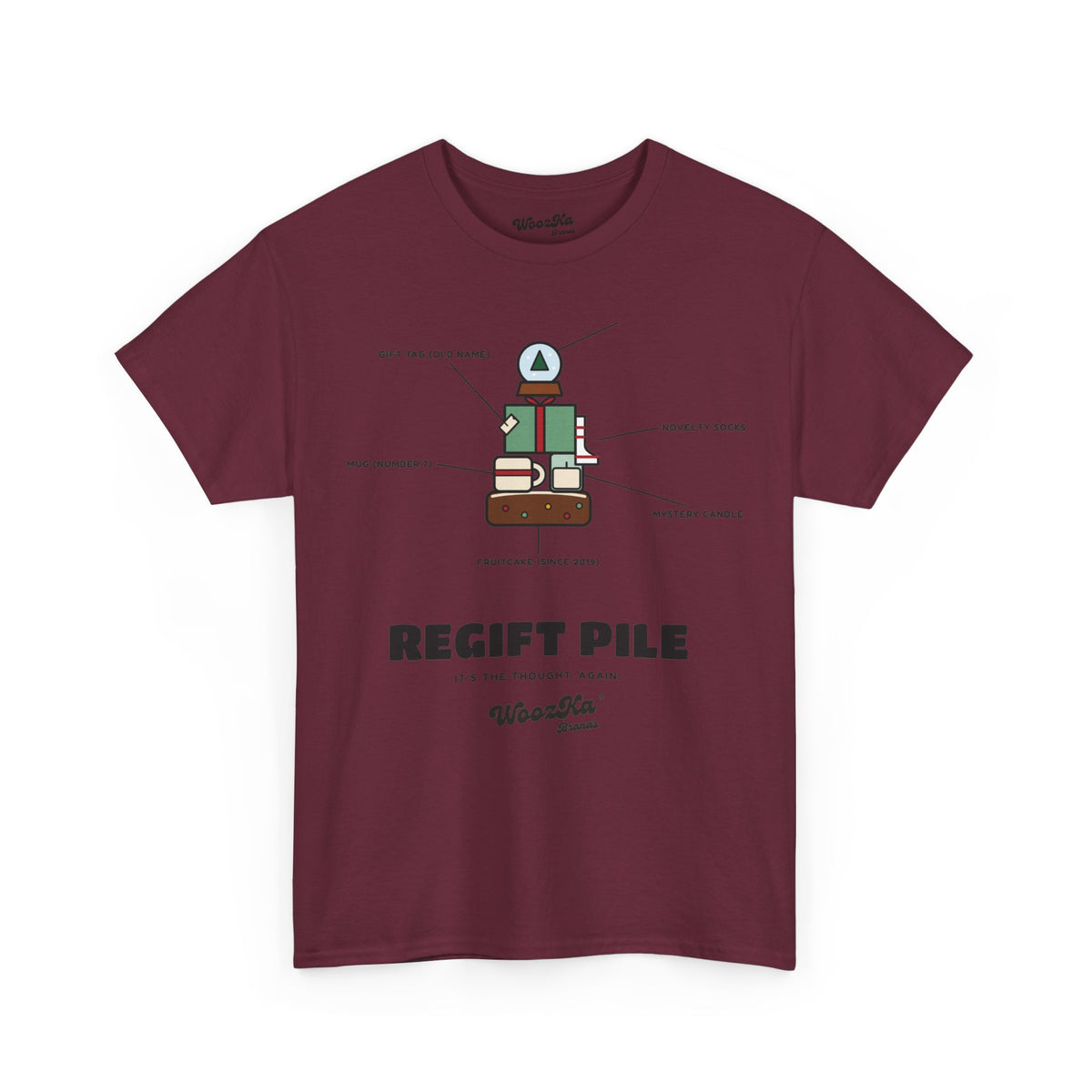 WoozKa Brands Funny Christmas T-Shirt, Regift Office Party Front Print
