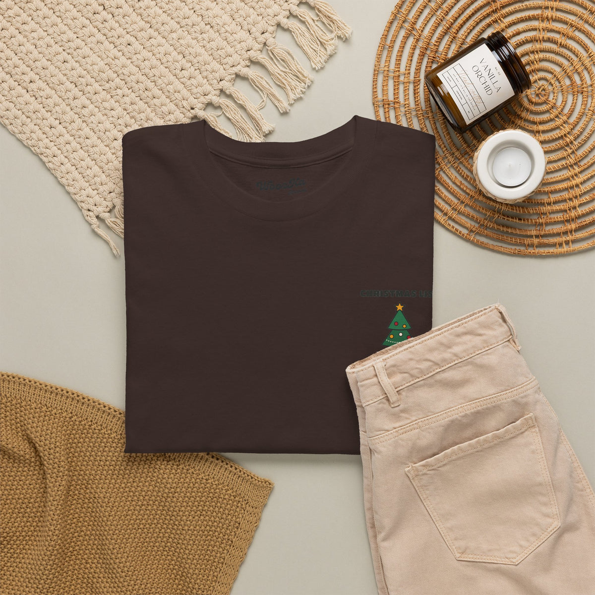 WoozKa Brands Cute Christmas Tree T-Shirt, Holiday List Back Print