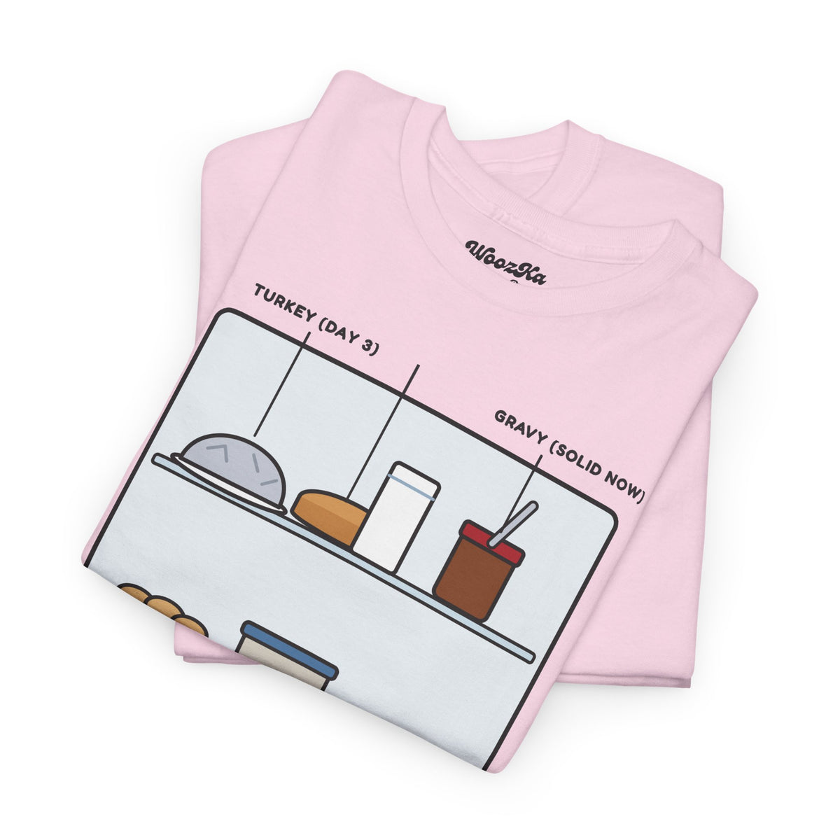 WoozKa Brands Funny Thanksgiving Leftovers T-Shirt, Turkey Pie Front Print