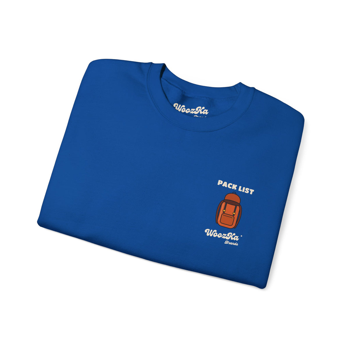 WoozKa Brands Hiking Sweatshirt, Backpacking Gear List Back Print