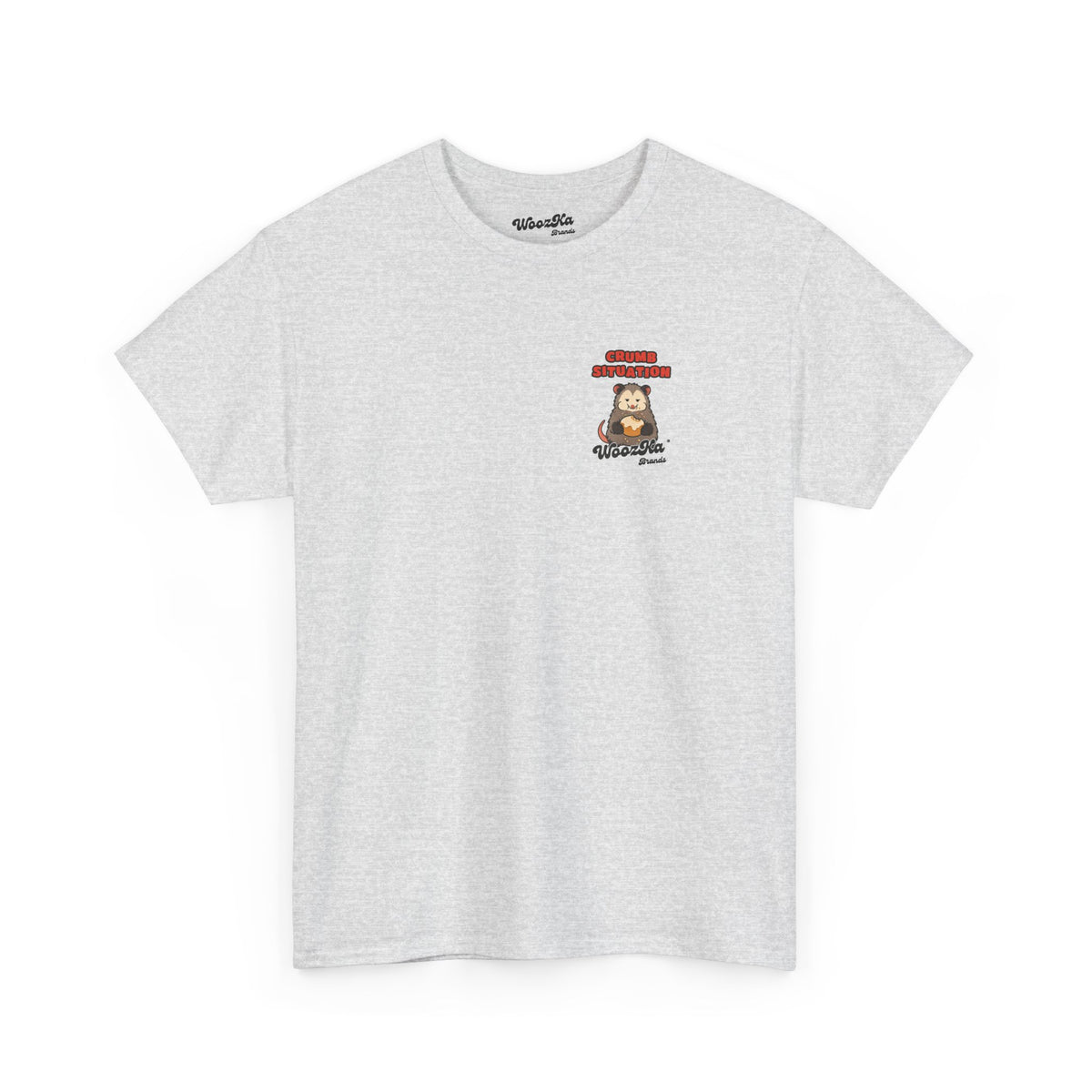 WoozKa Brands Crumb Situation Opossum Heavy Cotton T-Shirt, Two-Sided