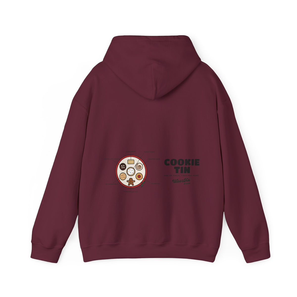 WoozKa Brands Christmas Cookie Hoodie, Holiday Baking Wide Back Print
